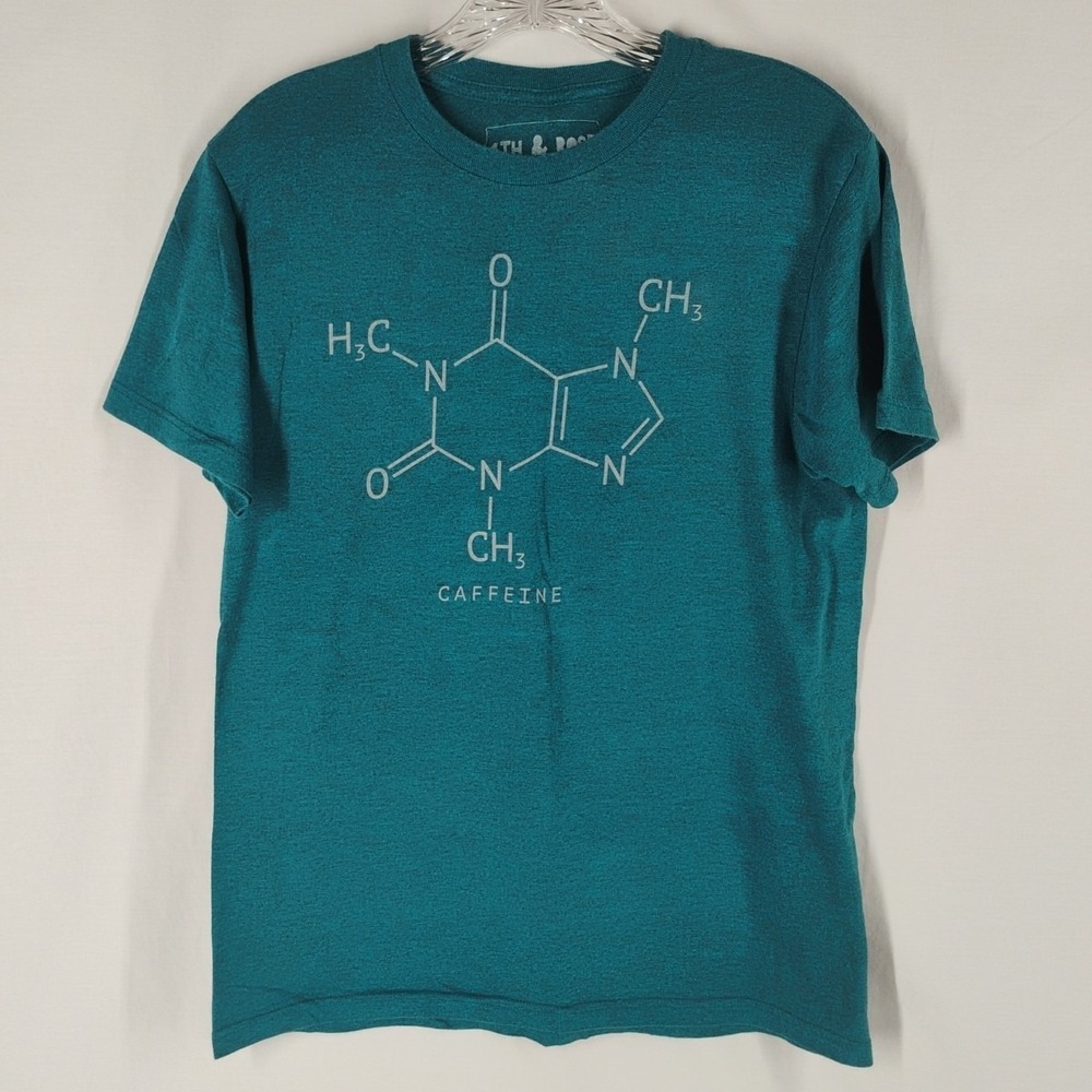 4th & Rose Womens Small Caffeine Element Atom Science Funny Humor T-Shirt